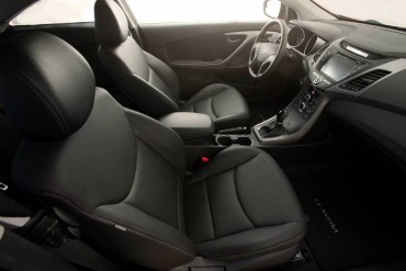 The Elantra coupe interior is quite roomy for both front and rear seat occupants.