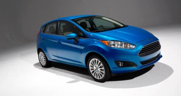 The Ford Fiesta shares styling cues with larger Ford models.