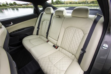 2016 Optima rear seat is almost as spacious as the front. 