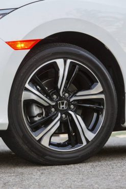 The slick alloy wheels are 17x7-inches.